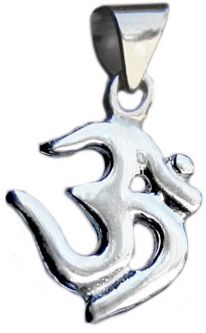 Om Sterling Silver Pendant 12mm